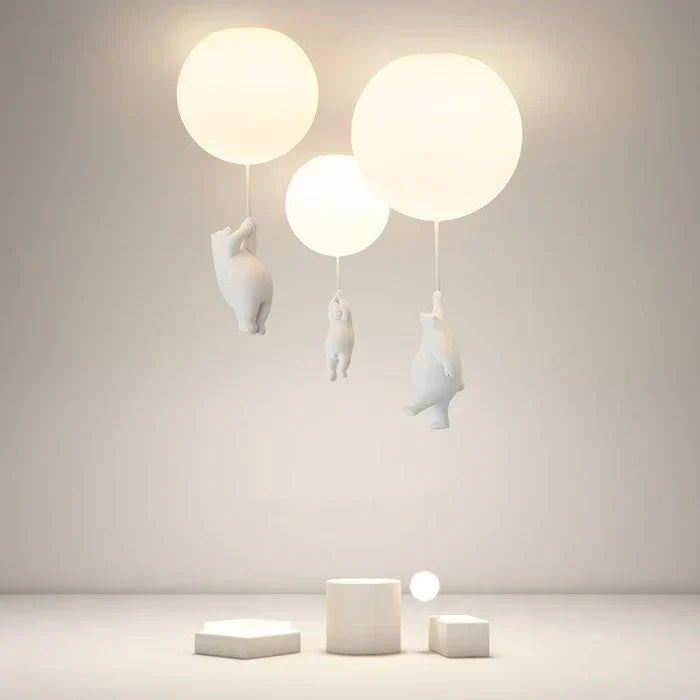 CloudBear Kinder Deckenlampe mit süßem Bär & farbigem Ballon; ideale LED-Beleuchtung fürs Kinderzimmer.