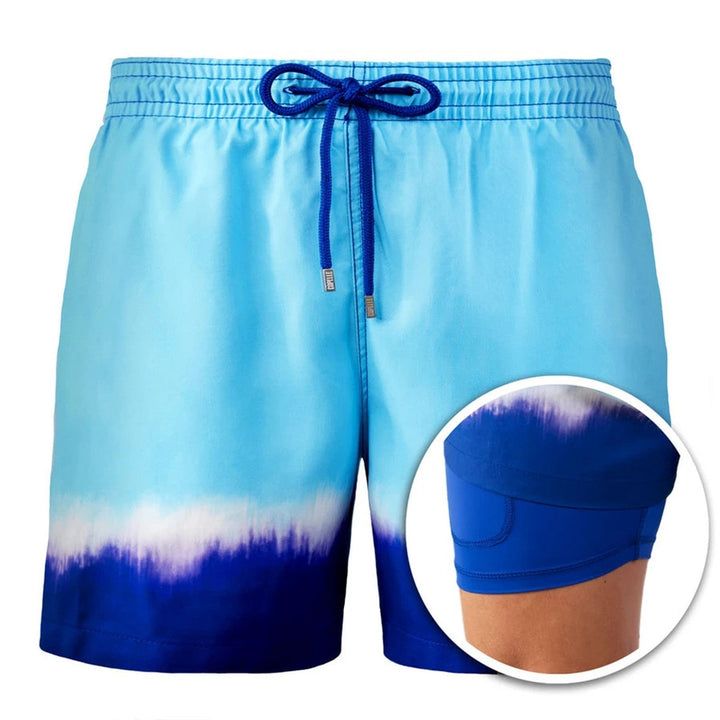 Komfortable Doppellagige Herren Shorts, perfekt für den Strandurlaub. Stylische Freizeithosen.