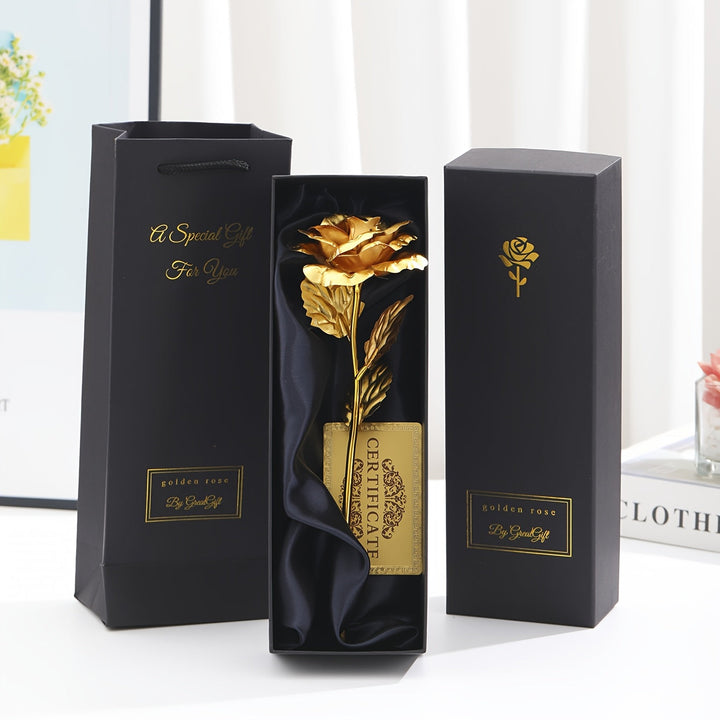Edle künstliche Rose in Geschenkbox, ideales luxuriöses Präsent für Muttertag & Jahrestag.