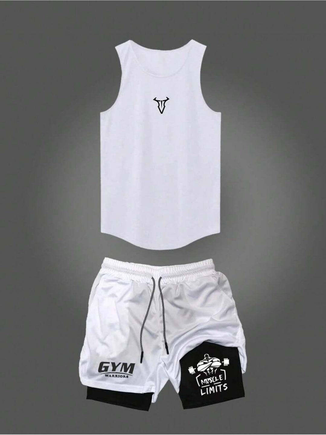 Herren Fitness Tanktop und Shorts Set. Perfekt für Gym, Workout und Sport im Sommer.