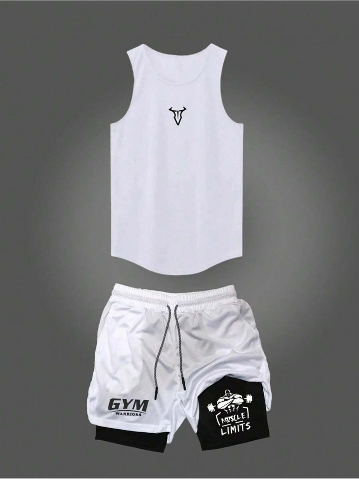 Herren Fitness Tanktop und Shorts Set. Perfekt für Gym, Workout und Sport im Sommer.