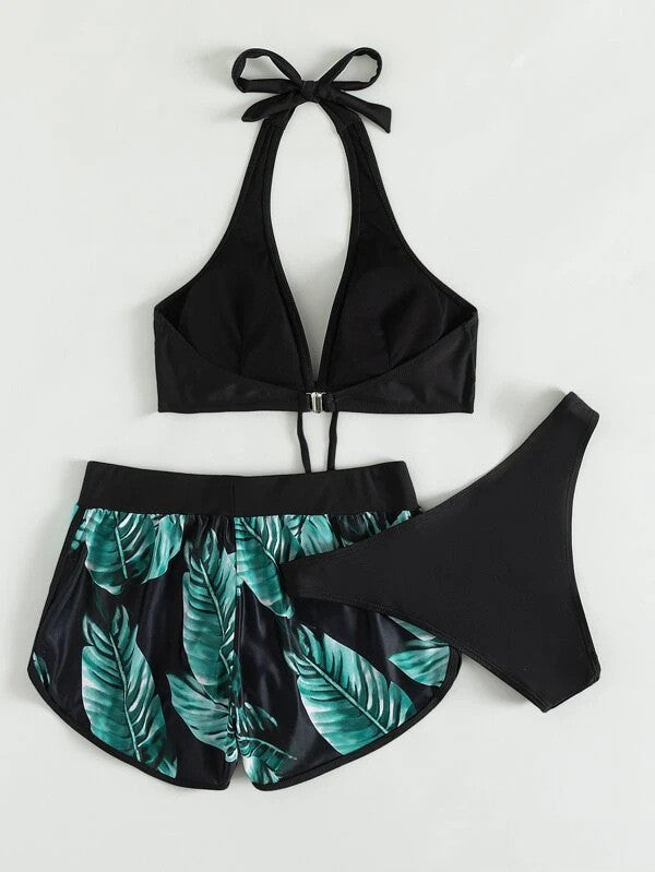 Damen Bikini-Set mit Shorts, perfekt für Sommer, Strand, Pool und Urlaub. Bequeme Bademode für jede Frau.