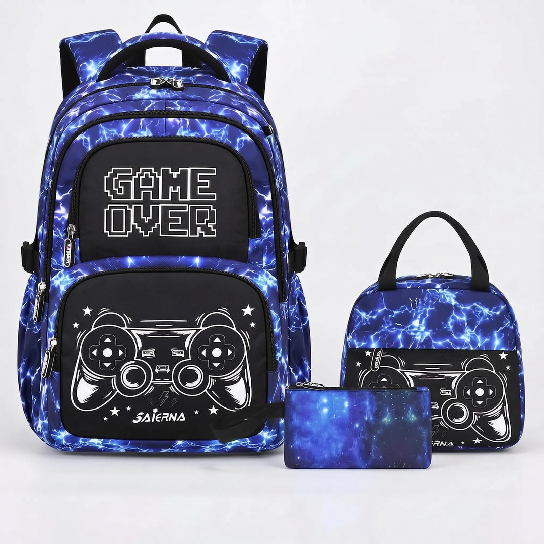 Isolierte Lunchtasche im Gaming-Design für Jungen, perfekt für Snacks & Getränke in der Schule oder unterwegs.