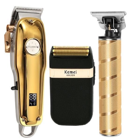 Herren 3-in-1 Haartrimmer Set für Bart, Haare & Präzisionsstyling, kabellos & USB aufladbar.