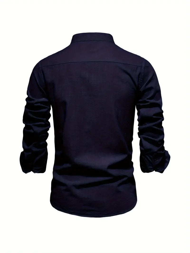 Herren Langarm Knopf Hemd, Casual, bequem & atmungsaktiv, perfekt für Frühlingstage.