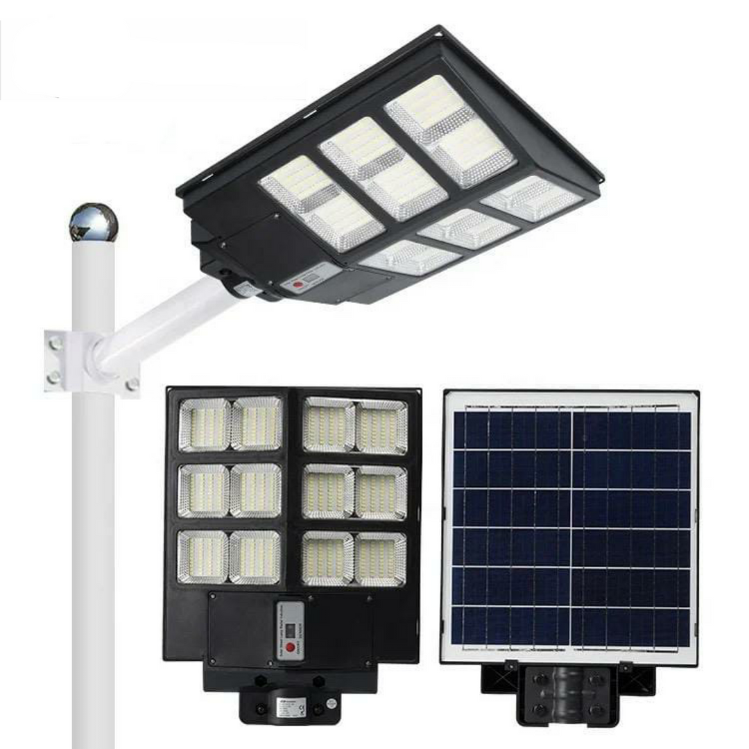 Leistungsstarke Solvion 600 Solar-Außenlampe mit LED für kabellose Garten- und Hofbeleuchtung.