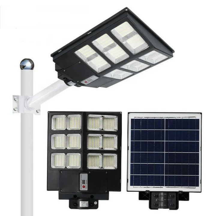Leistungsstarke Solvion 600 Solar-Außenlampe mit LED für kabellose Garten- und Hofbeleuchtung.