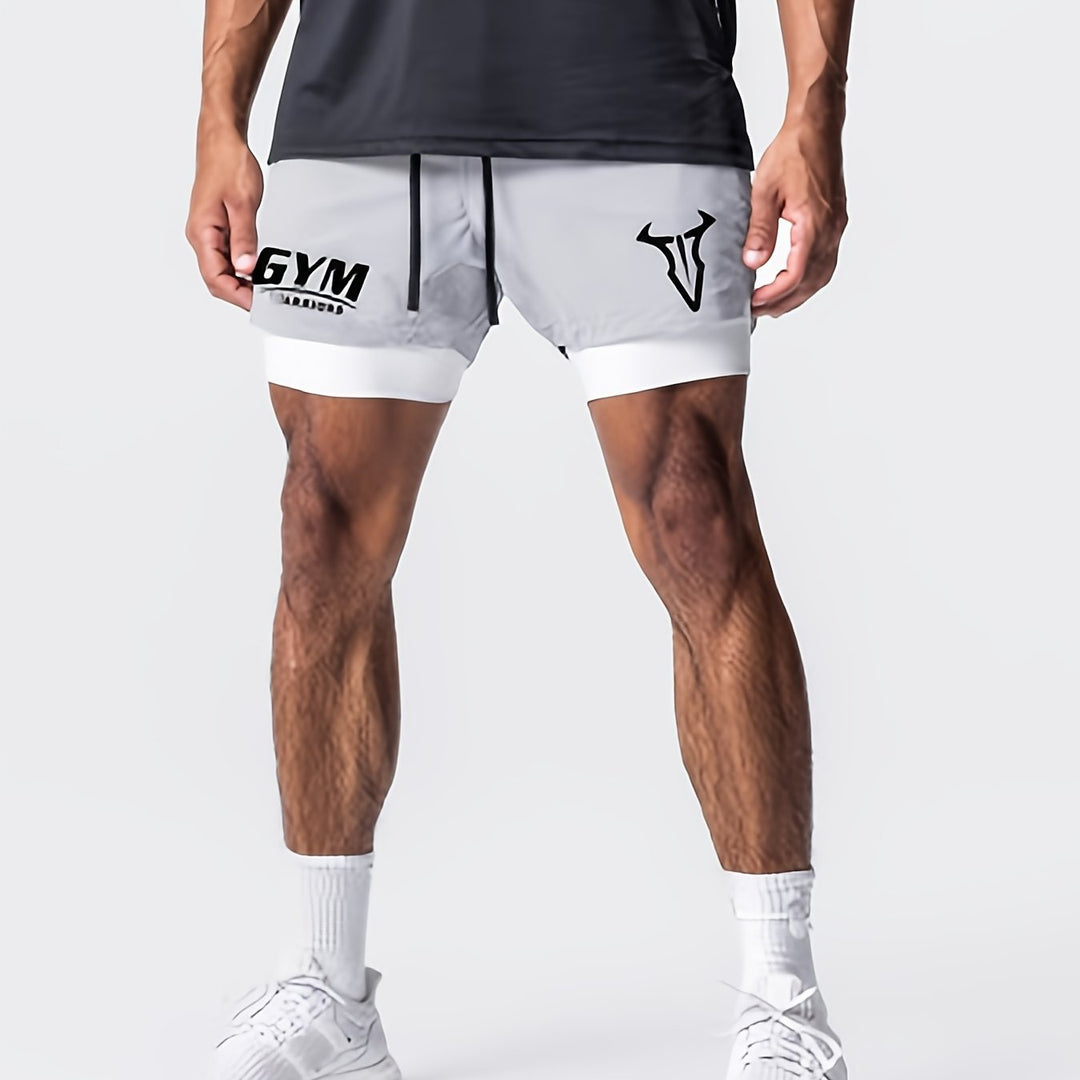 Enganliegende Kompressions-Innenshorts und lockere Außenshorts für Herren Performance Laufshorts.