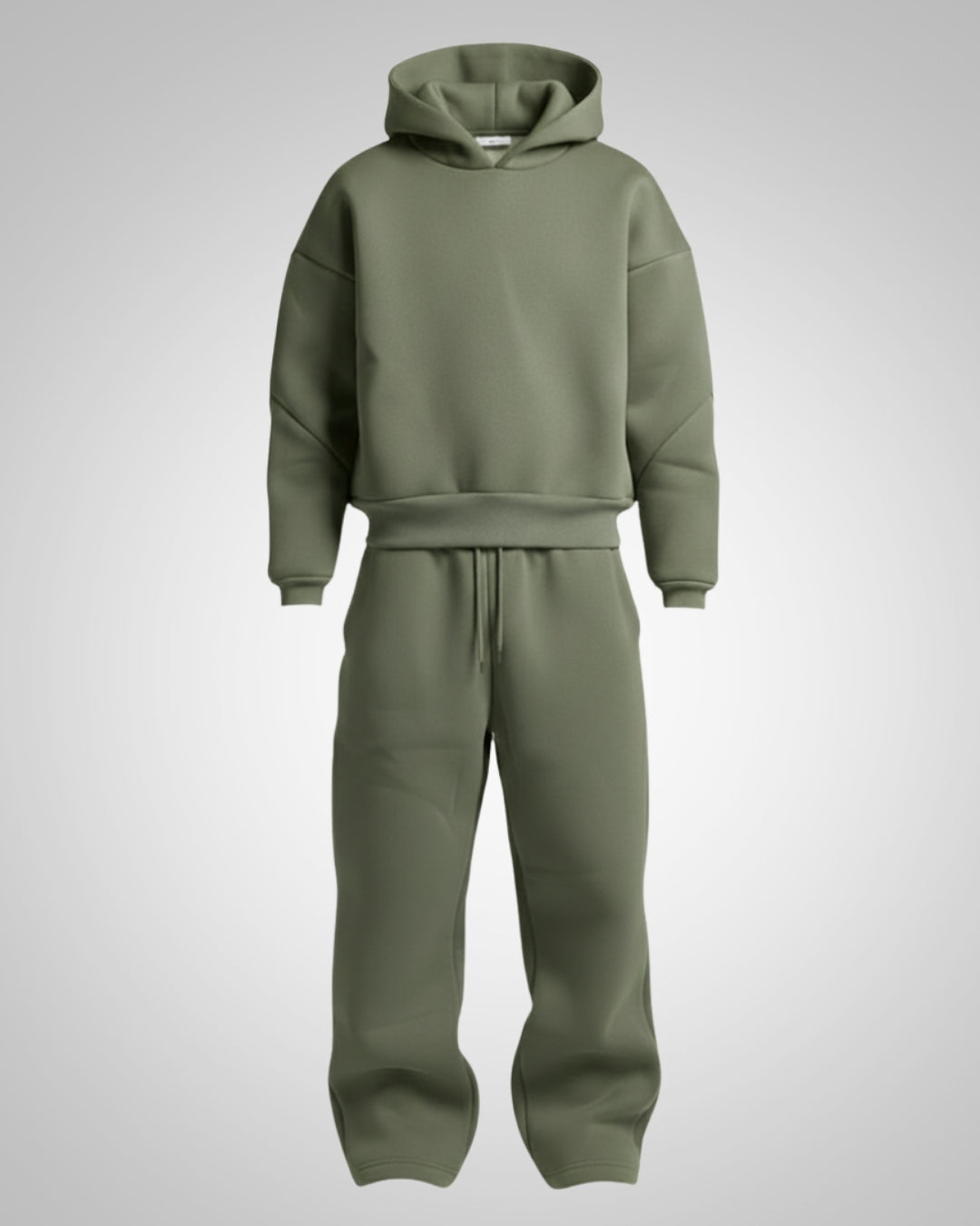 Herren Oversized Hoodie Trainingsanzug Set in Grün, bequem und vielseitig kombinierbar, aus weichem Stoff.
