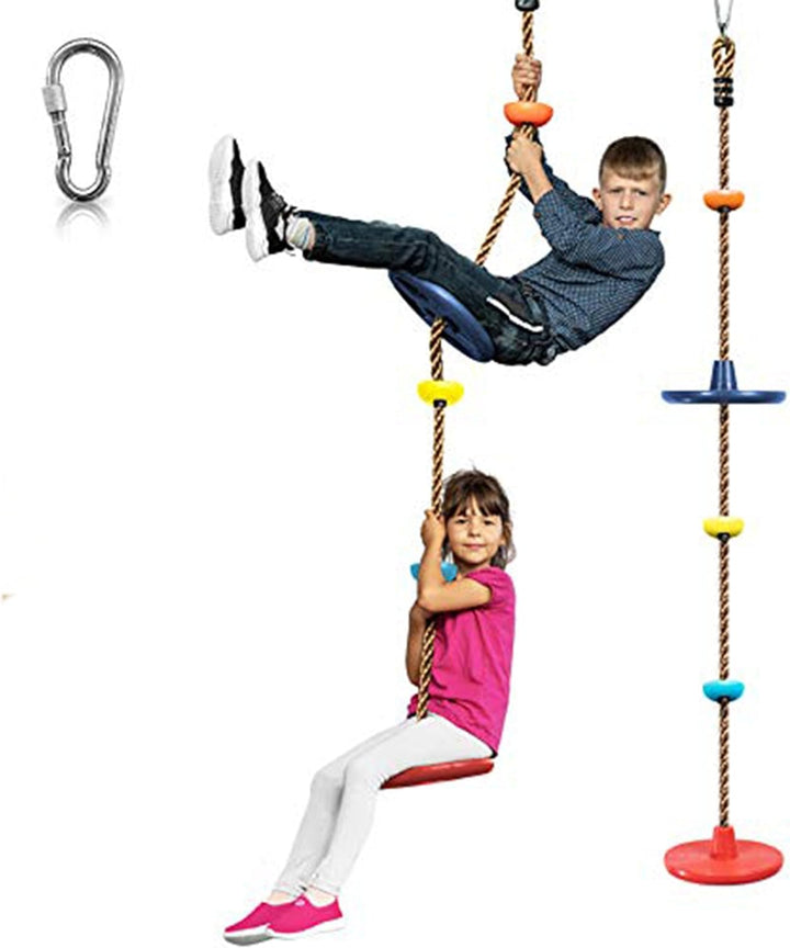 Vielseitige Kinder Kletterseil-Schaukel mit stabiler Plattform für sicheren Kletter- und Schaukelspaß im Garten.