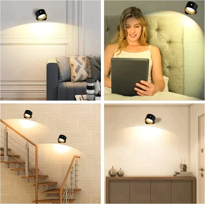 Dekorative LED Wandlampe mit Akku, kabellos & dimmbar. Mobile Beleuchtung für jeden Raum, einfach per USB aufladbar.