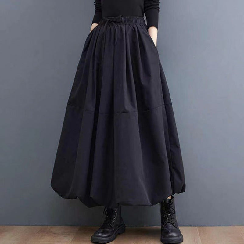 Eleganter Damen A-Linien-Rock mit hohem Bund, ideal für Herbst & Business-Casual. Vielseitiger Maxirock.