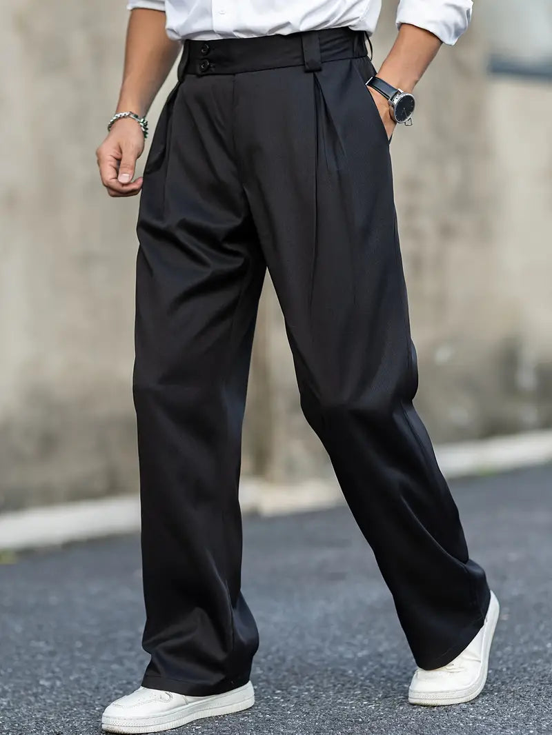Herrenhose mit Bundfalten für stilvollen Komfort, vielseitig kombinierbar für Freizeit & Business.
