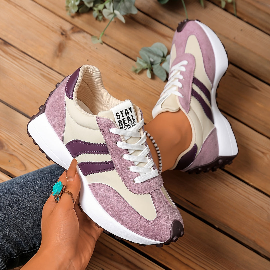 Damen Retro-Sneaker, stilvolle Low-Top Turnschuhe für Alltag & Freizeit, ideal für Frühling & Sommer.