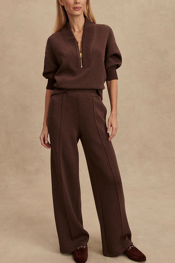Braunes Damen Loungewear Set: komfortabler Zweiteiler für entspannte Tage & stylisches Alltagsoutfit.