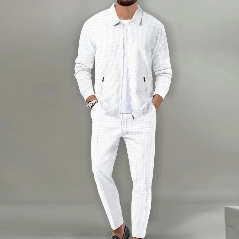 Modernes Herren Outfit Set, ganzjährig tragbar, ideal für Business Casual und smarte Freizeit-Looks.