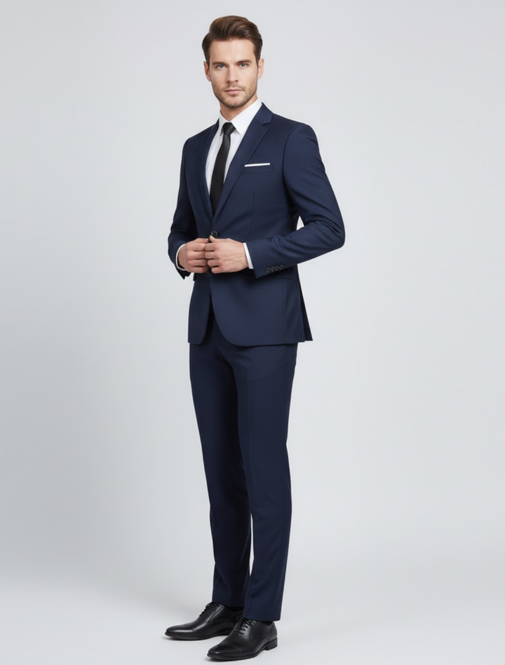 Eleganter Herren Zweiteiler Anzug in Slim Fit für Frühling & Sommer. Perfekt für Business, Hochzeit & festliche Anlässe.