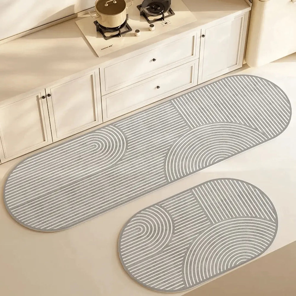 Praktischer Anti-Rutsch-Küchenteppich mit modernem Design, schmutzfangend und einfach zu reinigen.
