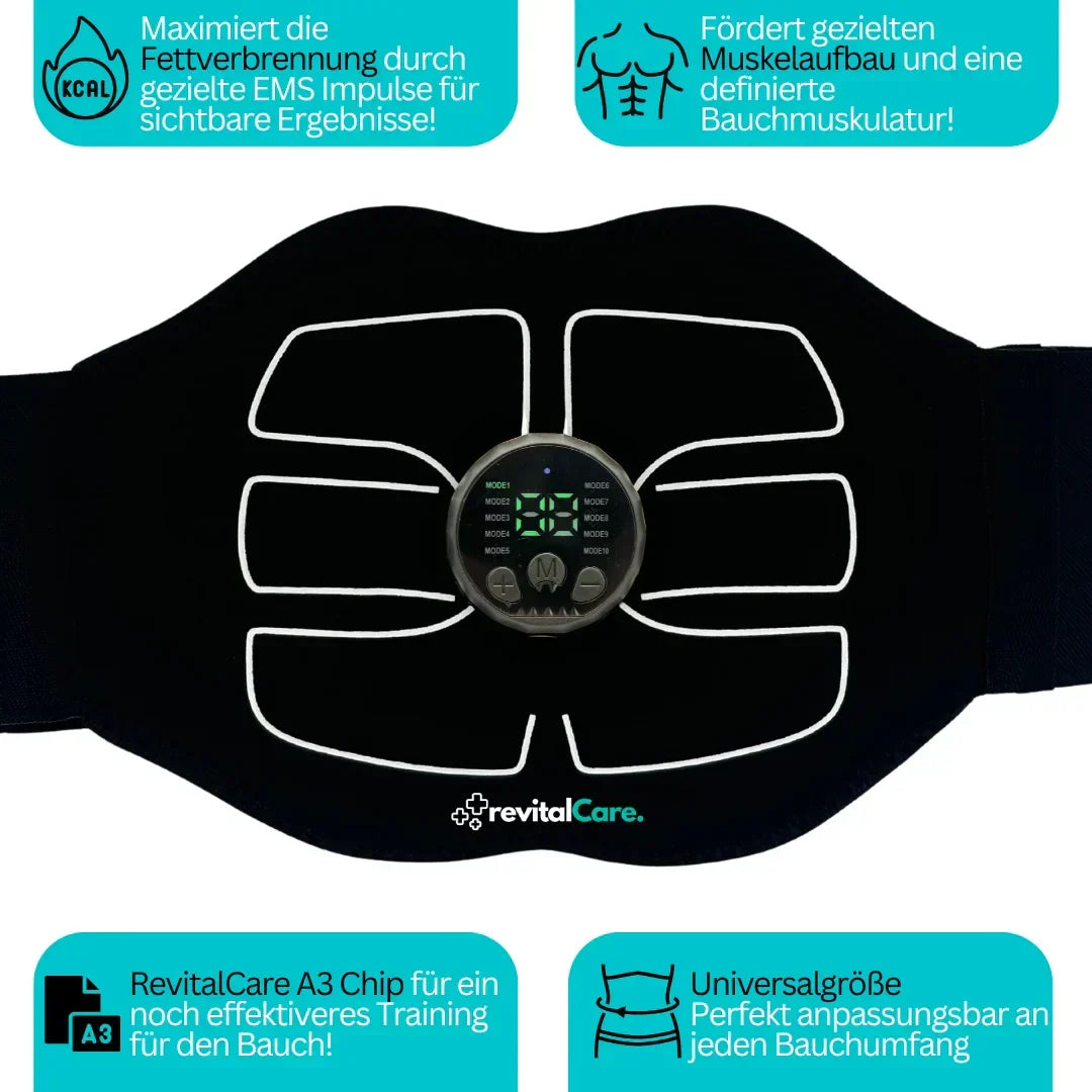 Leistungsstarker EMS-Bauchtrainer CorePulse zur gezielten Muskelstimulation & Stärkung der Bauchmuskeln.