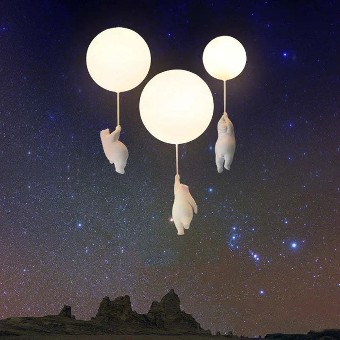 LED Deckenlampe Bär & Ballon, dekorative Kinderleuchte mit Stimmungslicht für das Babyzimmer.