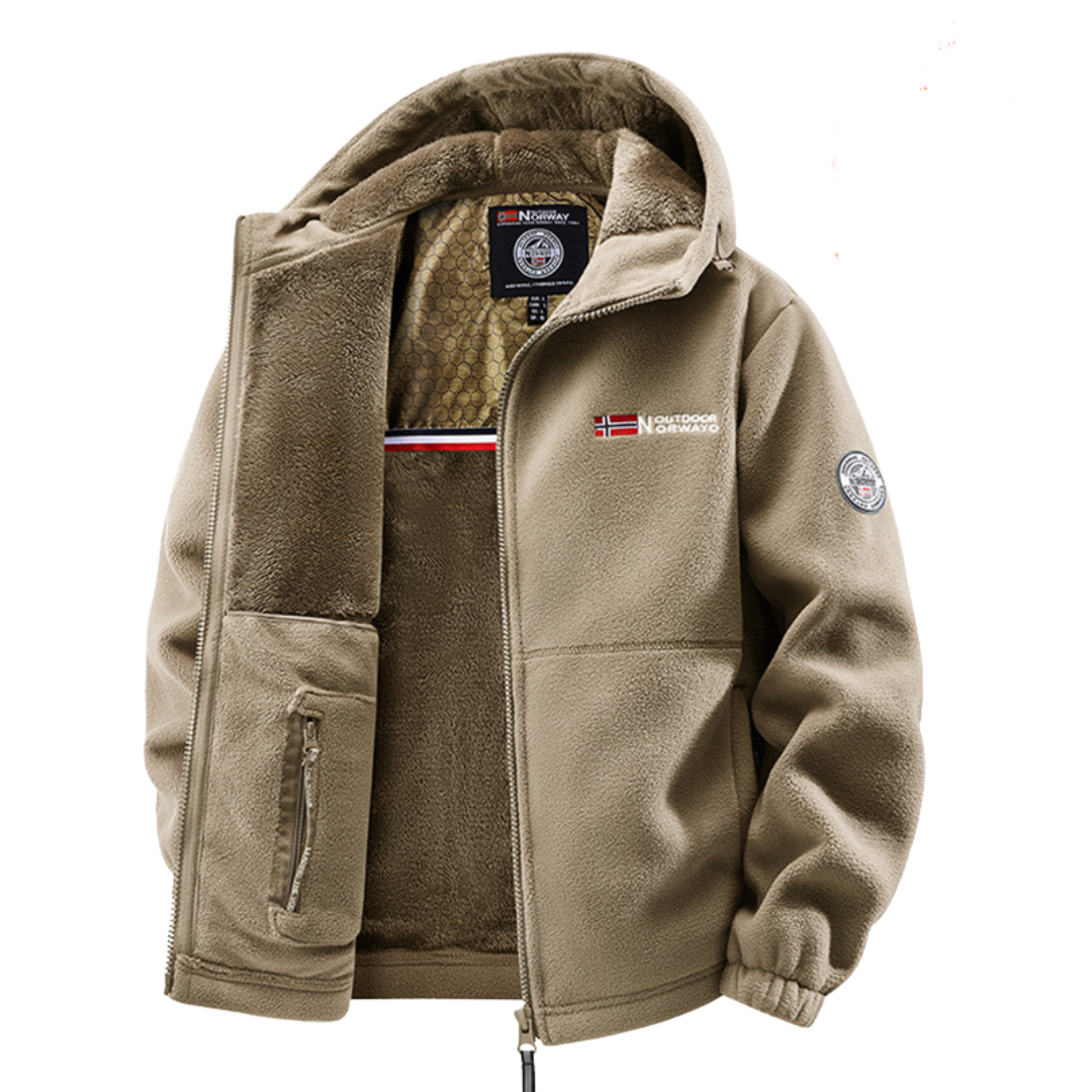Stilvolle Herren Fleecejacke, winddicht & isolierend, ideal für Sport & Alltag. Komfortabel mit Reißverschluss.