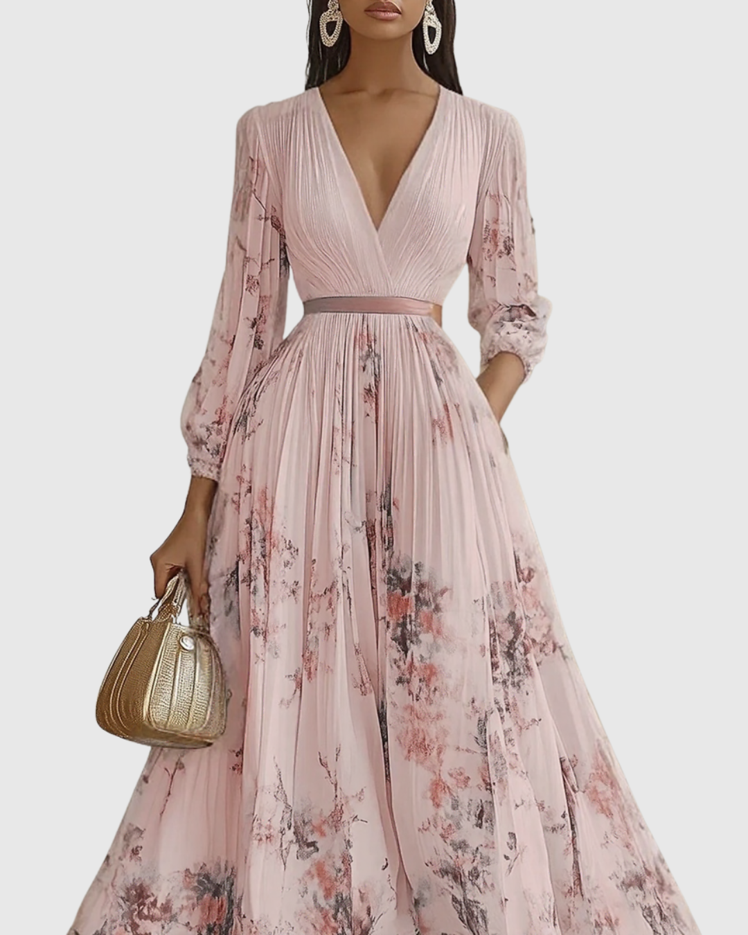 Damen Urlaubskleid: Ärmelloses Midi-Kleid mit Plissee und Blumenmuster. Sommerlich & bequem.