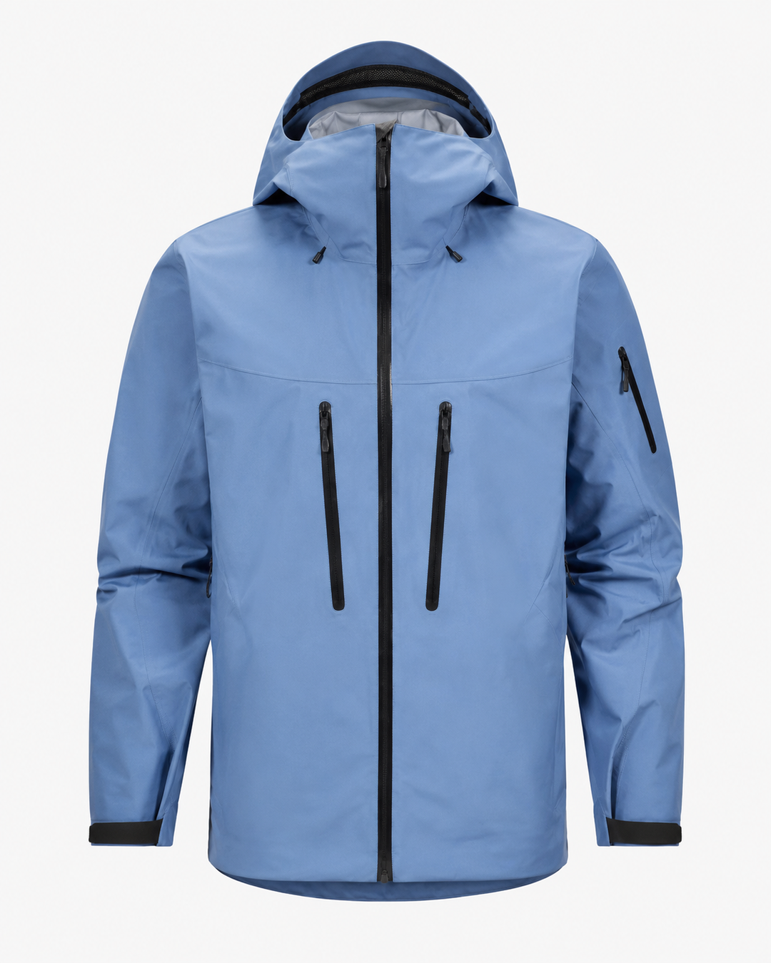 Herren Hardshell-Jacke auf einer Bergwanderung, bietet optimalen Schutz vor Wind und Wetter.