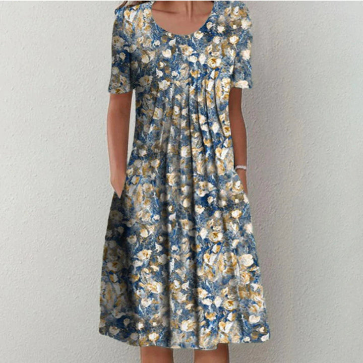 Schickes, bequemes Damen Sommerkleid Luna in Gelb. Ein vielseitiges, luftiges Festliches Kleid für den Sommer.