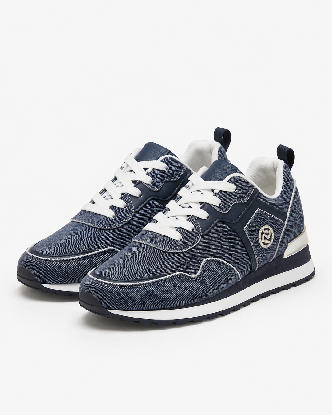 Herren Denim Freizeit Sneaker für einen stylischen, lässigen Look; bequemer Alltagsschuh & Schnürschuh.