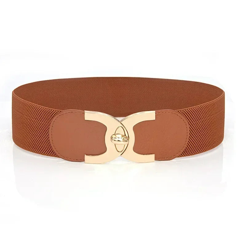 Weißer, breiter Damengürtel; chic und elegant, ideal als Mode-Accessoire für die Taille.