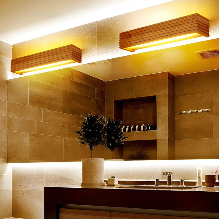 Vielseitige rechteckige LED-Wandleuchte, wasserdicht, nordisch, ideal als Spiegel- & Badbeleuchtung.