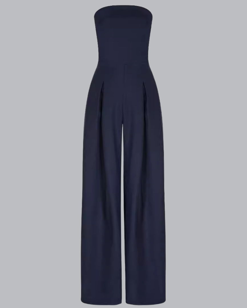 Stilvoller Damen Jumpsuit mit weitem Bein. Perfekter Einheitslook für festliche Gelegenheiten & Komfort.