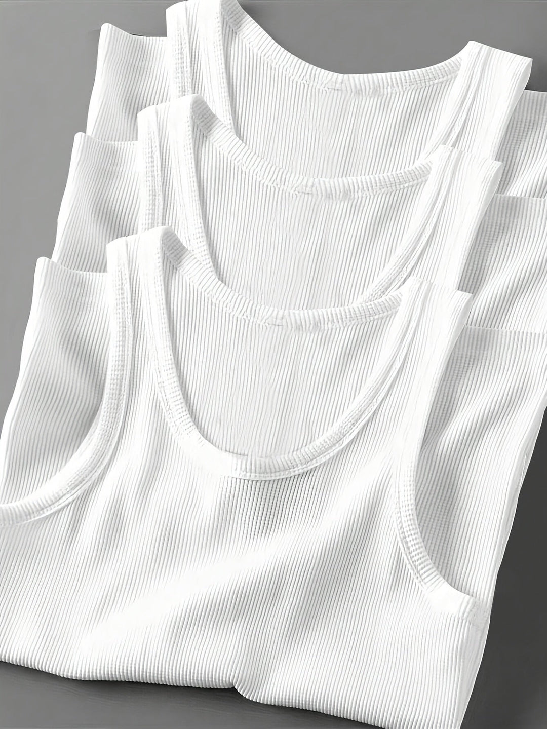Bequemes Herren Ripp-Tanktop Set, atmungsaktives Muskelshirt für Fitness & täglichen Gebrauch.
