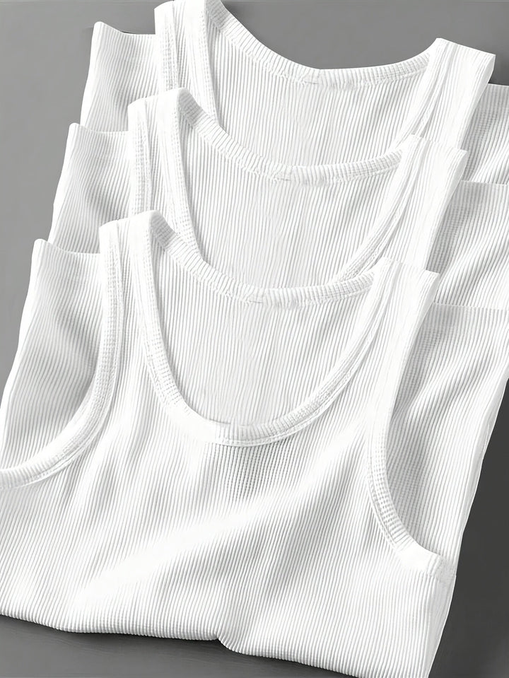 Bequemes Herren Ripp-Tanktop Set, atmungsaktives Muskelshirt für Fitness & täglichen Gebrauch.