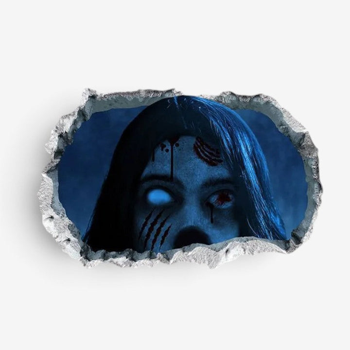 Gruseliger 3D Halloween Wandaufkleber für Horror-Motive; perfekt als Dekoration für Ihre Halloween Party.