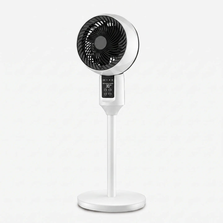 Höhenverstellbarer Zirkulationsventilator mit 3D-Luftstrom, perfekt für effektive Raumkühlung im Sommer.