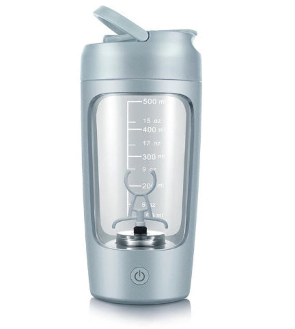 Wiederaufladbarer elektrischer Protein-Shaker zum klumpenfreien Mixen von Smoothies und Fitness-Getränken.
