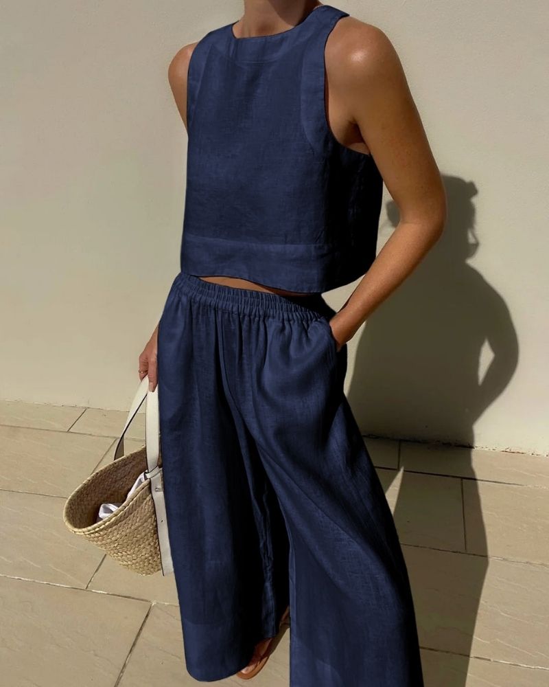 Stilvolles Damen Set, zweiteilig, ideal als Freizeitanzug oder elegante Alltagskleidung für modernen Komfort.