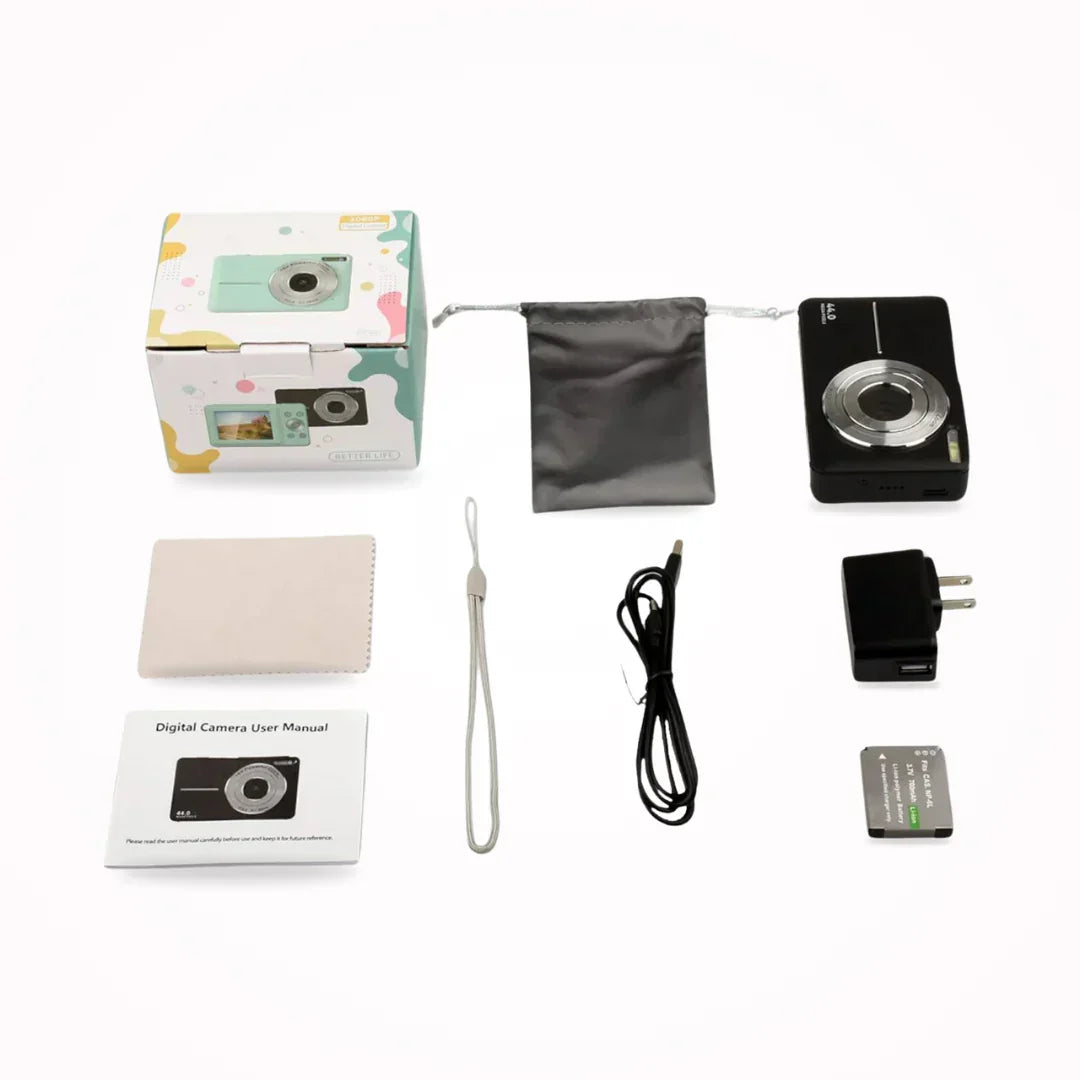 Leichte Vintage Digitalkamera als Reisekamera für digitale Fotos und Videos unterwegs.