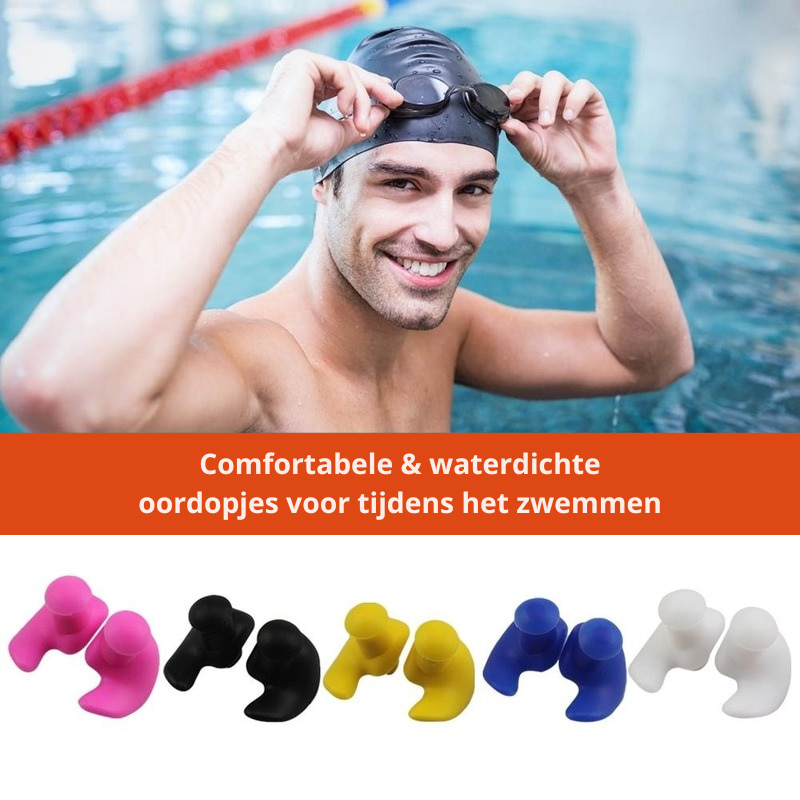 Weiche Silikon Schwimm-Ohrstöpsel für trockene Ohren und ungetrübten Badespaß im Pool.