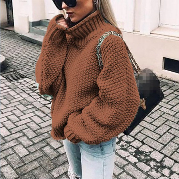 Komfortabler Damen Rollkragen-Strickpullover, kuschelig und warm, perfekt für Wintermode.