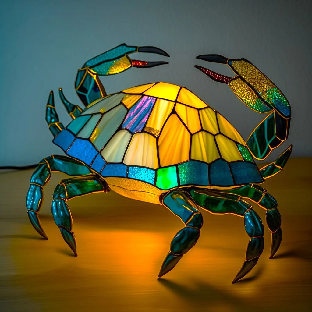 Stimmungsvolle Tierlampe aus Buntglas, einzigartige Tischleuchte für Ihr Zuhause.