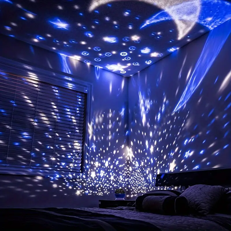 Modernes LED Nachtlicht für Kinderzimmer, Sternenprojektor Lampe schafft zauberhafte Schlaf-Atmosphäre.