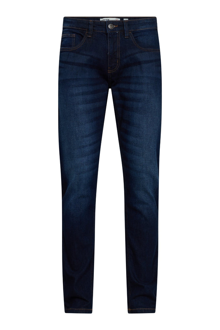 Stilvolle schwarze Herrenjeans mit geradem Bein, perfekt für legere Anlässe.