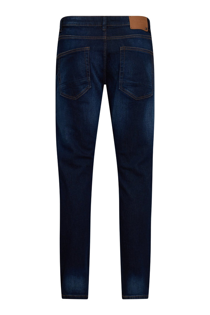 Bequeme blaue Herren Straight Leg Jeans, robuster Denim, ideal für den Alltag.