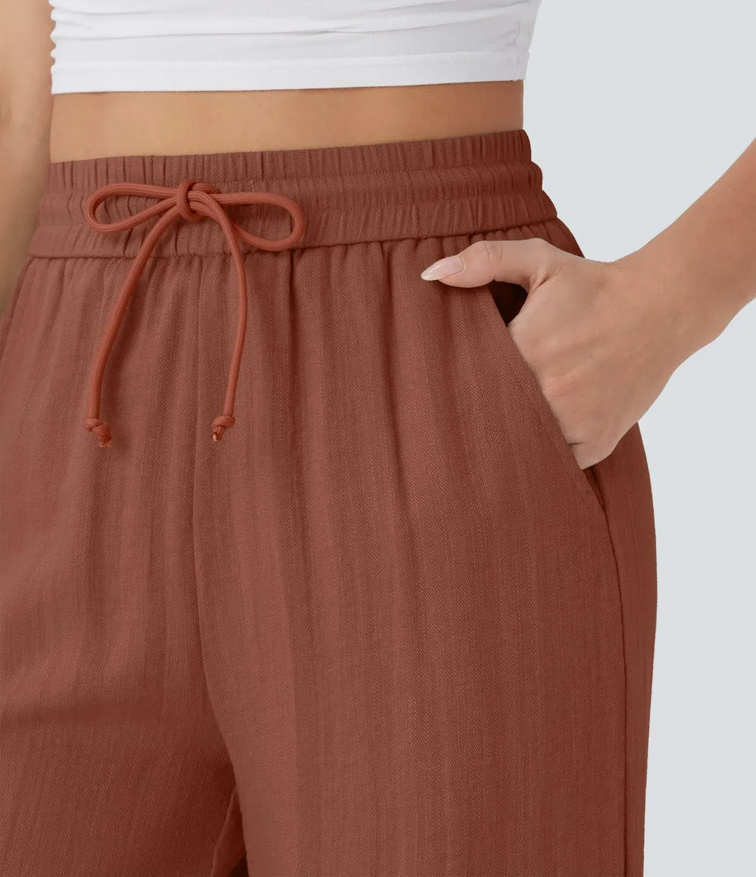 Graue weite Sommerhose für Damen. Entspannt, fließend & äußerst komfortabel im Sommer.