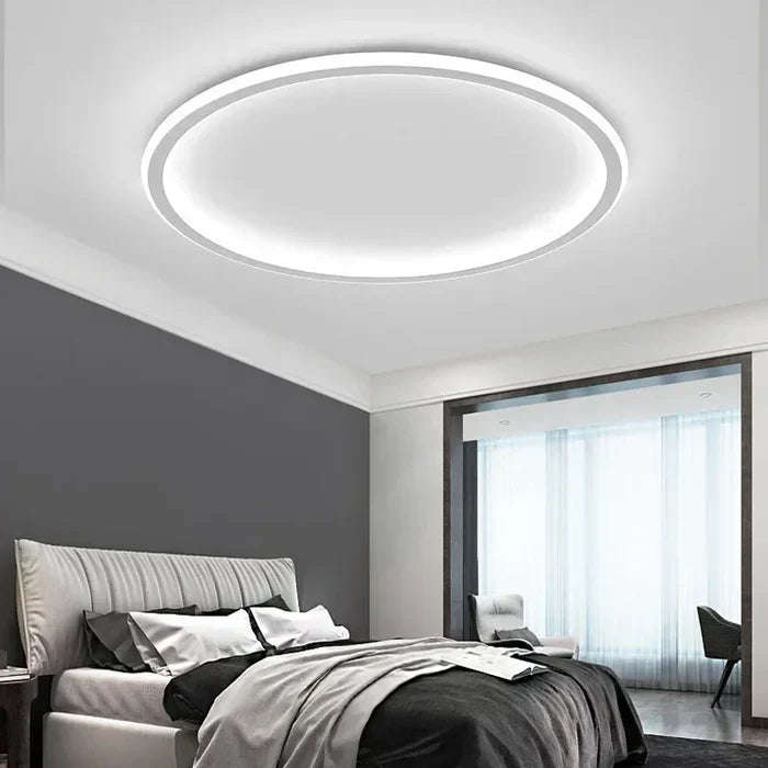 Moderne runde Deckenleuchte für Wohnzimmer, skandinavisches Design, LED-Beleuchtung.