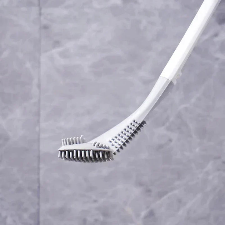 Innovativer Toilettenbürsten-Halter mit Abtropffunktion, hält die Bürste trocken und sauber.