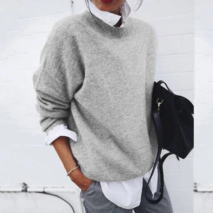 Kuscheliger Damen Langarmpullover aus weichem Material, perfekt für bequemen Alltag & Freizeit.