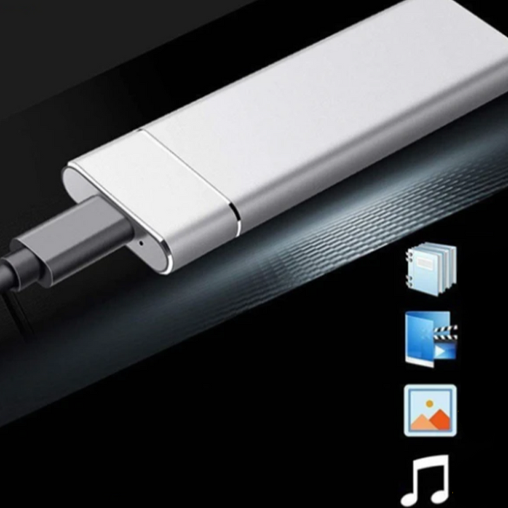 Mobiler Datenspeicher: Kompakter SpeedVault mobiler Datenspeicher mit SSD-Technologie für schnelle, tragbare Backups.